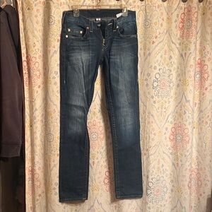 True Religion Men's Dark Blue Slim Straight Jeans